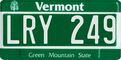 VT license plate LRY249