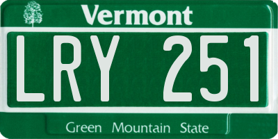 VT license plate LRY251