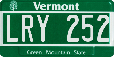 VT license plate LRY252