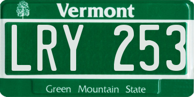 VT license plate LRY253