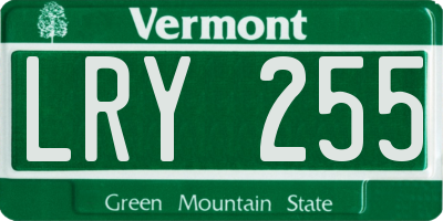 VT license plate LRY255