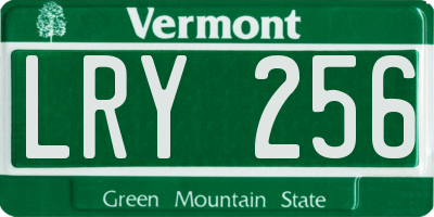 VT license plate LRY256