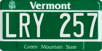 VT license plate LRY257