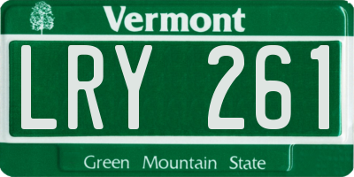 VT license plate LRY261
