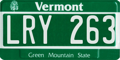VT license plate LRY263