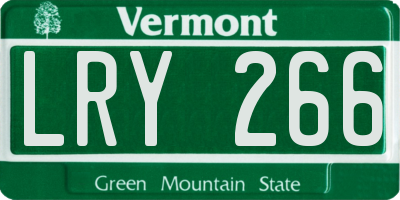 VT license plate LRY266