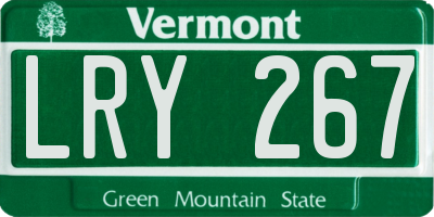VT license plate LRY267