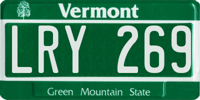 VT license plate LRY269