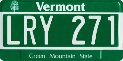 VT license plate LRY271