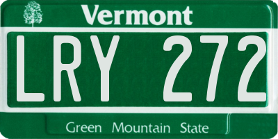 VT license plate LRY272
