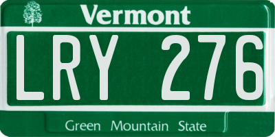 VT license plate LRY276