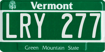 VT license plate LRY277