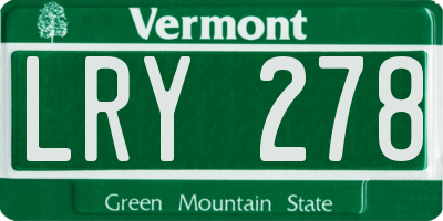 VT license plate LRY278