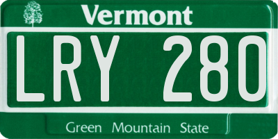 VT license plate LRY280