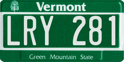 VT license plate LRY281