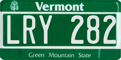 VT license plate LRY282