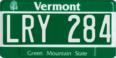 VT license plate LRY284
