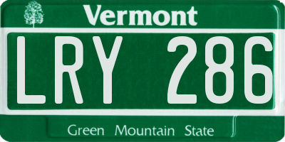 VT license plate LRY286