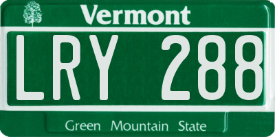 VT license plate LRY288
