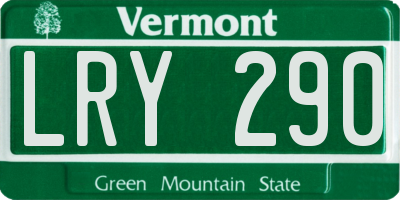 VT license plate LRY290