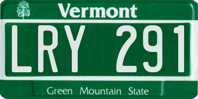 VT license plate LRY291