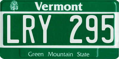 VT license plate LRY295