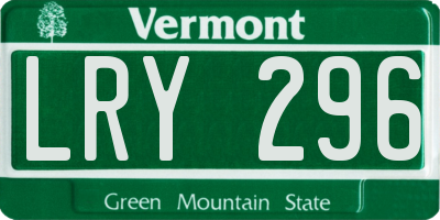 VT license plate LRY296