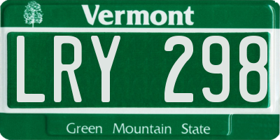VT license plate LRY298