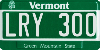 VT license plate LRY300