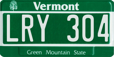 VT license plate LRY304