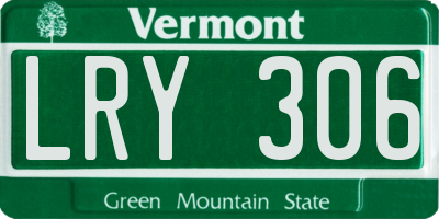 VT license plate LRY306