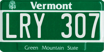 VT license plate LRY307