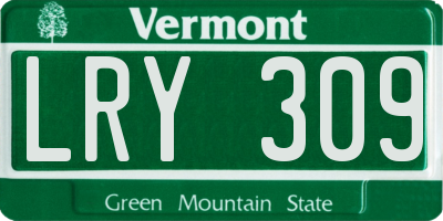 VT license plate LRY309