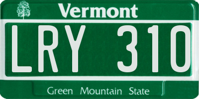 VT license plate LRY310