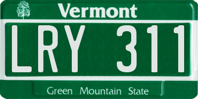 VT license plate LRY311