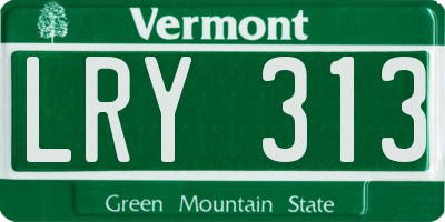 VT license plate LRY313