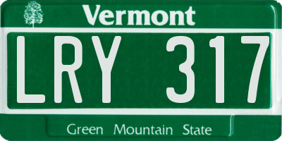 VT license plate LRY317