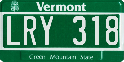 VT license plate LRY318