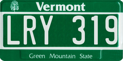 VT license plate LRY319