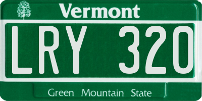 VT license plate LRY320