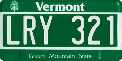 VT license plate LRY321