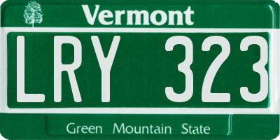 VT license plate LRY323