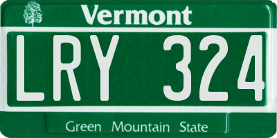 VT license plate LRY324