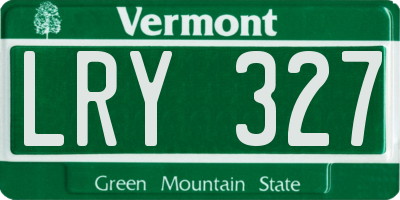 VT license plate LRY327