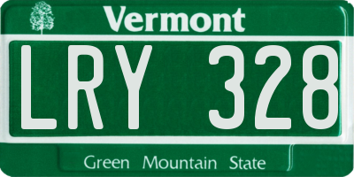 VT license plate LRY328