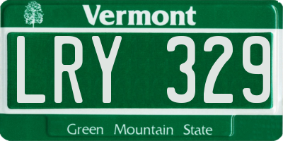 VT license plate LRY329