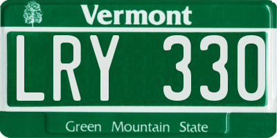 VT license plate LRY330