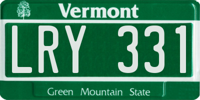 VT license plate LRY331