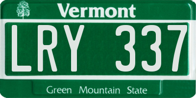 VT license plate LRY337