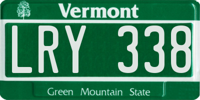 VT license plate LRY338